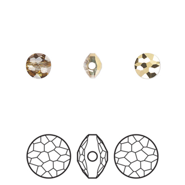 Bead 1pkg288 crystal aurum, Swarovski&reg;, 6mm puffed round 5034 image number 0