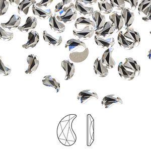 Flat back 24pk crystal foil back, Crystal Passions&reg; 6x3.7mm paisley x 2364
