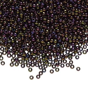 Seed bead, TOHO BEADS&reg;, glass, pkg/250g, #11 round, opaque metallic iris purple (TR-11-85).