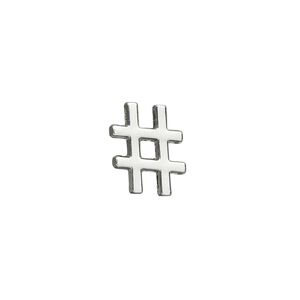 Bead 1pkg1 silver-finished "pewter", 13x10mm symbol #