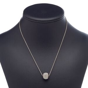 Necklace, Everyday Jewelry, crystals / rose gold-finished brass / "pewter" (zinc-based alloy), crystal clear, 13mm round, 18 inches with 2-inch extender chain and lobster claw clasp. Sold individually.