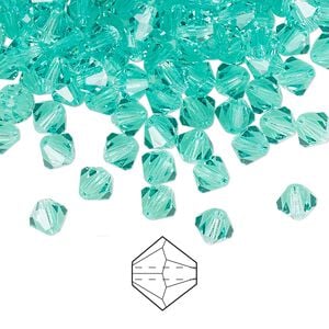 Bead 144pk Caribbean Sea, Preciosa Czech crystal 5mm bicone