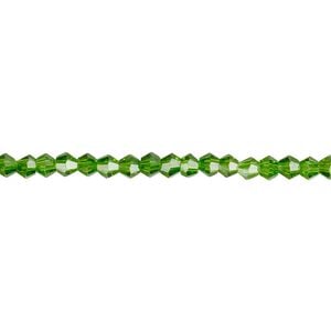 Bead 1pk 16 facets transparent green, Celestial Crystal&reg; 3mm bicone 15.5-16 inch