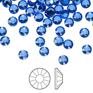 Flat back 1440pk sapphire foil back, Preciosa Viva 12&reg; Czech crystal rhinestone 4.6-4.8mm chaton rose round SS20