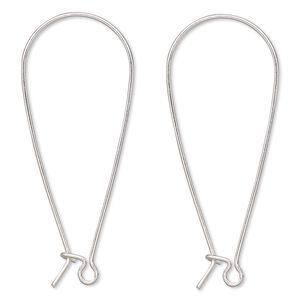 Ear wire kidney 1pkg2 sterling silver-filled, 43mm teardrop / open loop, 20 gauge 1 pair