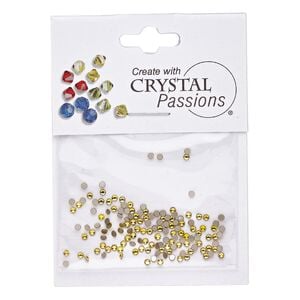 Flat back 144pk light topaz foil back, Crystal Passions&reg; 1.7-1.9mm rose round SS5 2058
