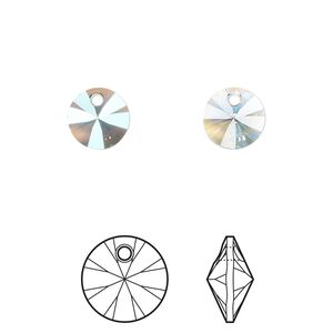 Drop 12pk aquamarine shimmer, Crystal Passions&reg; 8mm pendant mini disk 6428