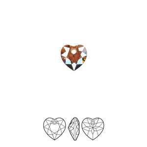 Drop 4pk light Colorado topaz shimmer, Crystal Passions&reg; 8mm pendant heart cut 6432