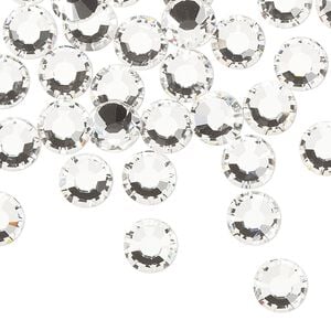 Flat back, Dance With Me&trade; crystal rhinestone, crystal clear, foil back, 7.07-7.27mm rose, SS34. Sold per pkg of 24.