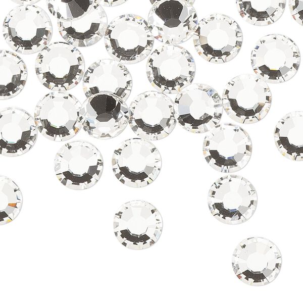 Flat back, Dance With Me&trade; crystal rhinestone, crystal clear, foil back, 7.07-7.27mm rose, SS34. Sold per pkg of 24. image number 0