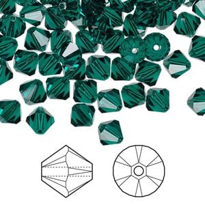 Bead 360pk emerald, Crystal Passions&reg; 6mm bicone 5328