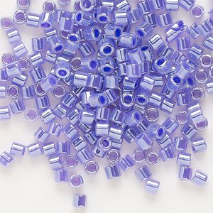 Seed bead, Delica&reg;, glass, pkg/50g, #8 round, opaque inside dyed color luster purple (DBL-0249).