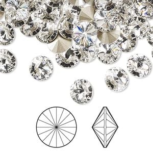 Chaton 12pk crystal foil back, Crystal Passions&reg; 7.07-7.27mm rivoli SS34 1122