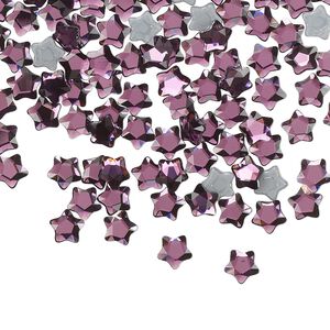 Flat back 720pk amethyst foil back, Swarovski&reg; hotfix 4mm star flower 2754