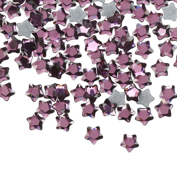 Flat back 720pk amethyst foil back, Swarovski&reg; hotfix 4mm star flower 2754 image number 0