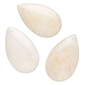 Peach quartz 1pkg3, teardrop focal natural 25x16mm-30x19mm