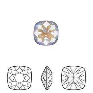 Fancy stone 6pk crystal serene gray DeLite, Crystal Passions&reg; 12mm cushion 4470