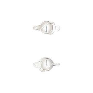 Link, silver-plated brass, 5mm wrapped round. Sold per pkg of 100.