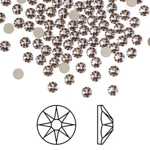 Flat back 144pk vintage rose foil back, Crystal Passions&reg; 3-3.2mm rose round SS12 2088