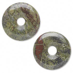Dragon blood jasper 1pkg2, donut focal natural 30mm
