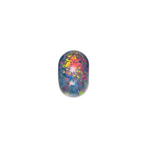 Bead, Dione&reg;, "opal" (silica and epoxy) (man-made), multicolored, 14x9mm rondelle. Sold individually.