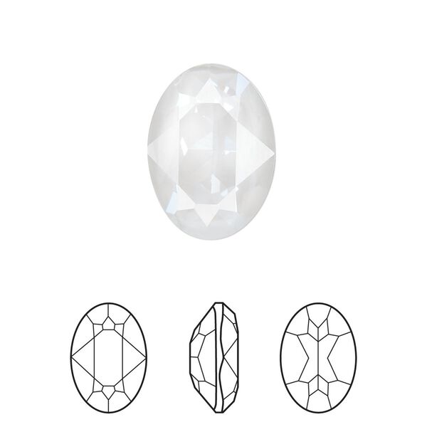Fancy stone 1pk crystal electric white ignite LacquerPRO, Crystal Passions&reg; 18x13mm oval 4120 image number 0