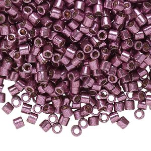 Seed bead, Delica&reg; 1pkg50g glass, #8 round, Duracoat&reg; opaque galvanized eggplant / outside dyed (DBL-1850)