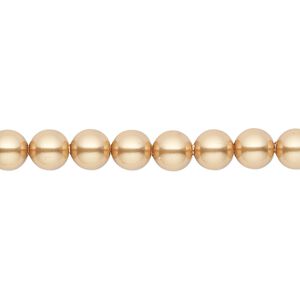 Pearl 500pk bright gold, Swarovski&reg; 6mm round 5810