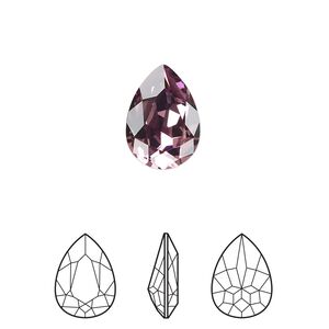 Fancy stone 144pk iris foil back, Swarovski&reg; 14x10mm pear 4320