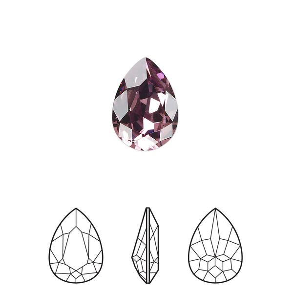 Fancy stone 144pk iris foil back, Swarovski&reg; 14x10mm pear 4320 image number 0