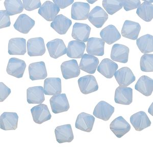 Bead 288pk light sapphire opal, Preciosa Czech crystal 6mm bicone