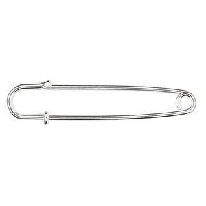 Kilt pin 1pkg10 silver-plated, 2 inch, steel
