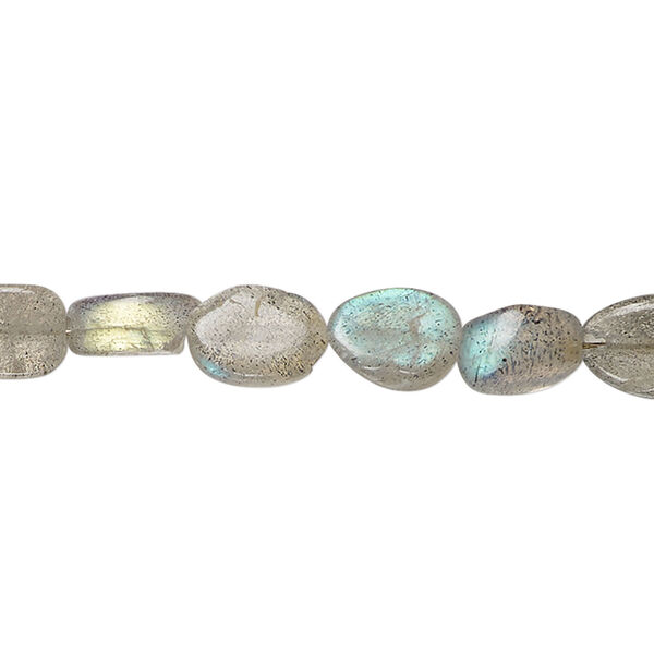 Labradorite 1pkg1, hand-cut flat oval bead natural 13 inch 6x4mm-8x6mm image number 0