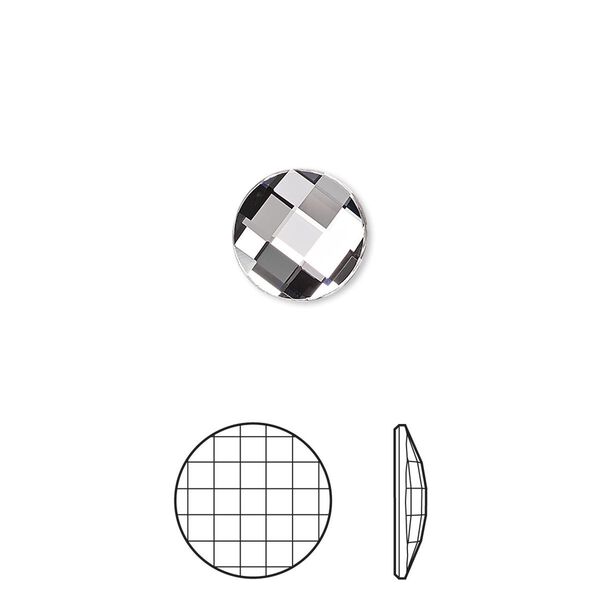 Flat back 192pk crystal clear foil back, Swarovski&reg; 10mm chessboard round 2035 image number 0
