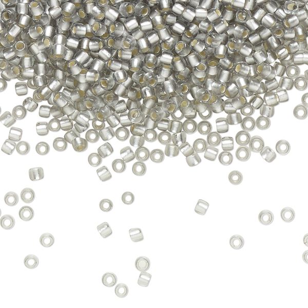 Seed bead, TOHO BEADS&reg;, glass, pkg/250g, #11 round, translucent silver-lined frosted black diamond (TR-11-29AF). image number 0