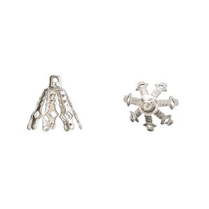 Bead cap 1pkg20, nickel-plated brass, 12x10mm 7-prong bell, fits 10-13mm bead.