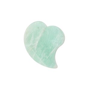 Amazonite 1pkg1, hand-cut top-drilled flat heart drop natural 25x19mm