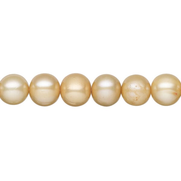 Freshwater pearl 1pkg1, semi-round, 15 inch champagne 7-9mm cultured image number 0