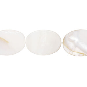Mother-of-pearl shell 1pkg1, flat oval bead 15 inch 18x12mm-19x13mm