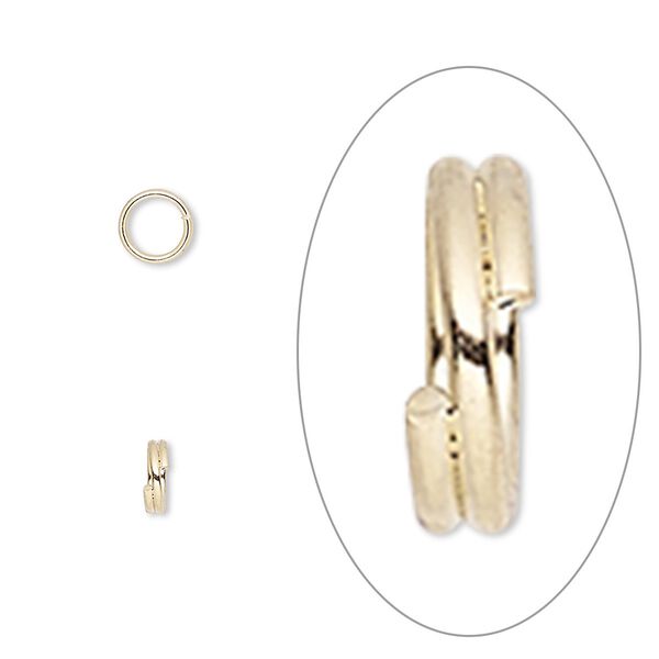Split ring 1pkg1000 gold-finished, 5mm round, 3.7mm inside diameter / steel image number 0