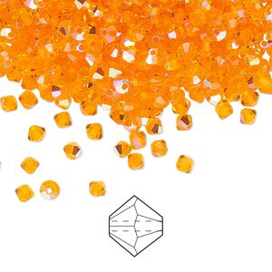 Bead 1440pk sun AB, Preciosa Czech crystal 3mm bicone