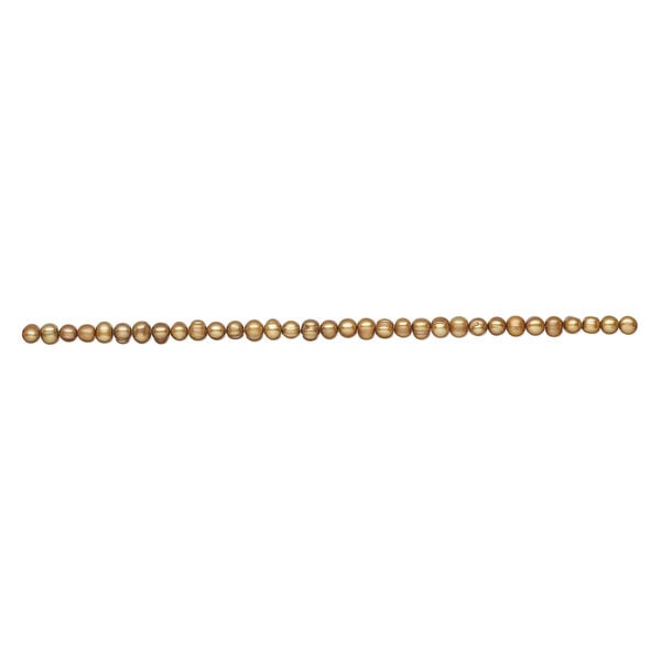Freshwater pearl 1pkg1, semi-round, 15.5-16 inch dark gold 7-9mm cultured image number 1