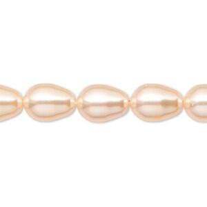 Pearl 10pk peach, Crystal Passions&reg; 11x8mm pear 5821