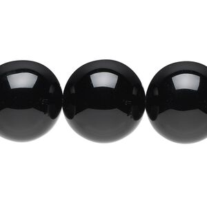 Black onyx 1pkg1, round bead 15.5-16 inch 18mm