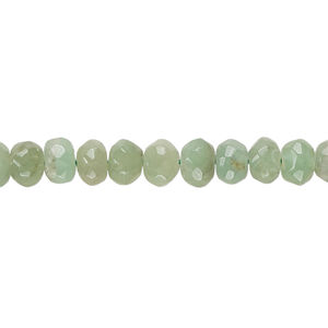 Green chalcedony 1pkg1, hand-cut faceted rondelle bead 14 inch 5x4mm-7x5mm