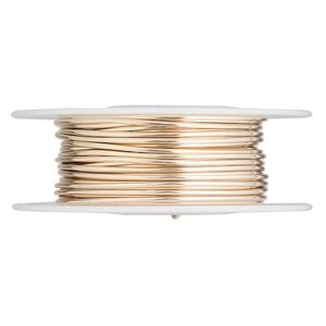 Wire, 12Kt gold-filled, full-hard, round, 18 gauge. Sold per pkg of 5 feet.