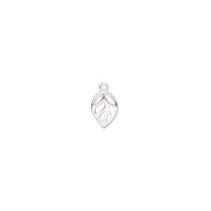 Charm Amoracast&reg; 1pkg1 sterling silver, 7x5mm single-sided cutout open leaf