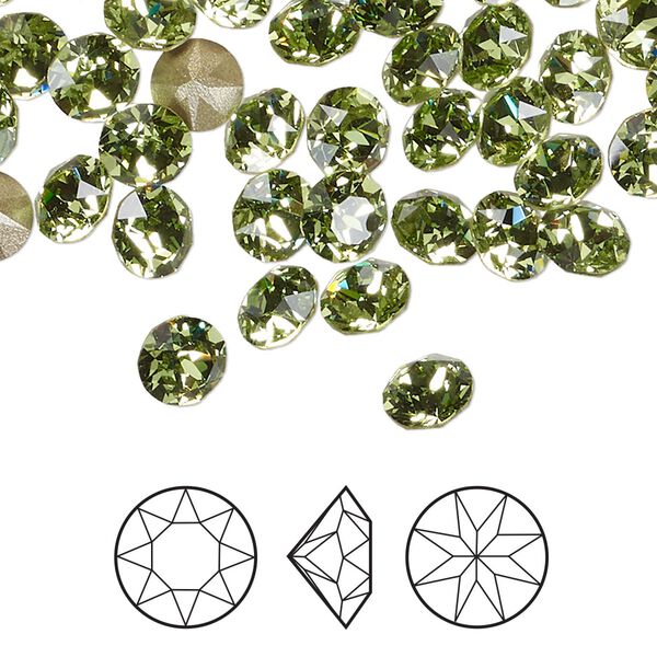 Chaton 288pk peridot foil back, Swarovski&reg; ReCreated&trade; 6.14-6.32mm round SS29 1088 image number 0