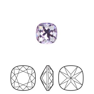 Fancy stone 144pk violet foil back, Preciosa MAXIMA Czech crystal rhinestone 10mm cushion square