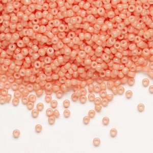 Seed bead, Miyuki, glass, pkg/250g, #11 rocaille, Duracoat&reg; opaque outside dyed dark salmon, (RR-4462).